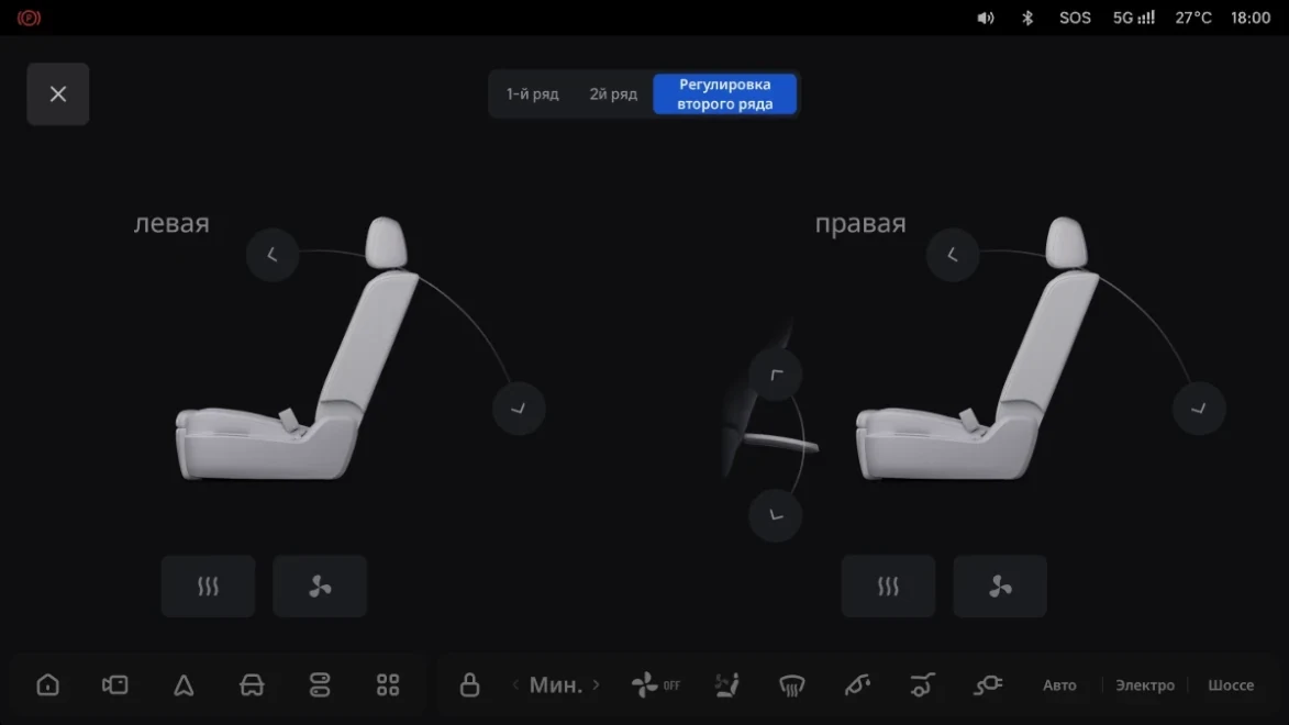 Li Auto: «Регулировка сидений второго ряда через центральный информационный дисплей»