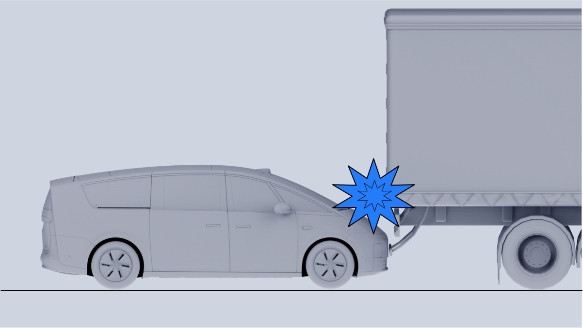 Необнаруженная задняя часть грузового автомобиля