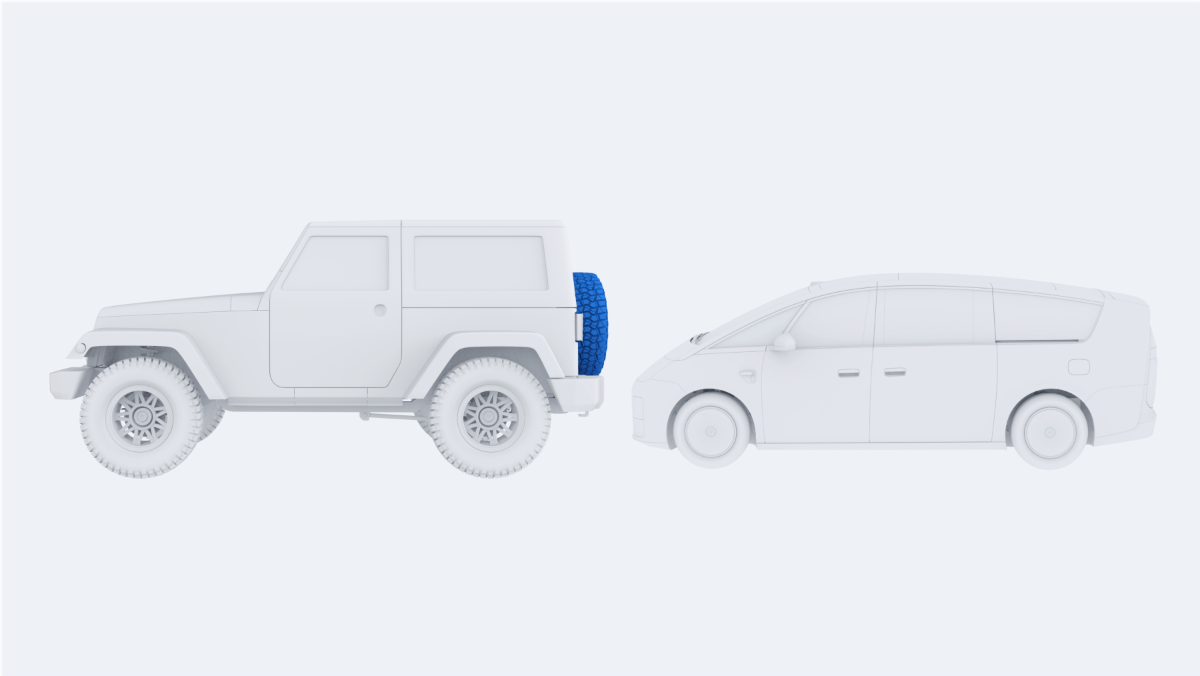 Необнаруженный внешний запасной баллон автомобиля