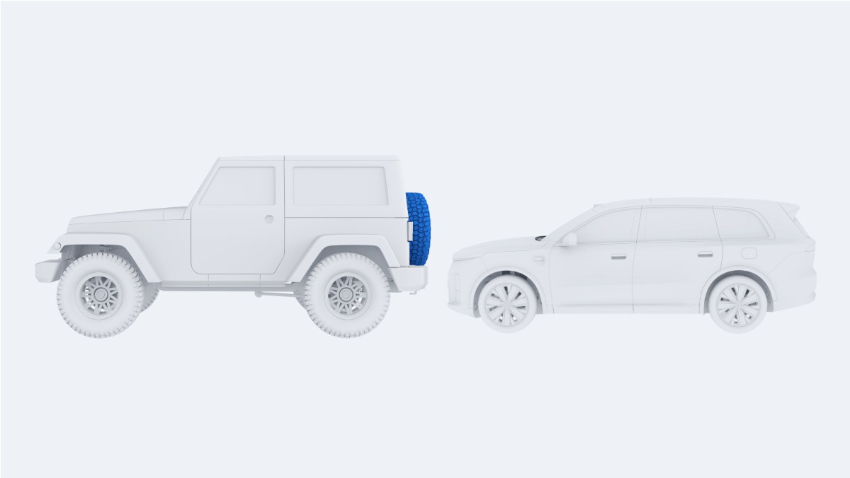 Необнаруженный внешний запасной баллон автомобиля